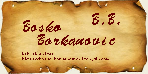 Boško Borkanović vizit kartica